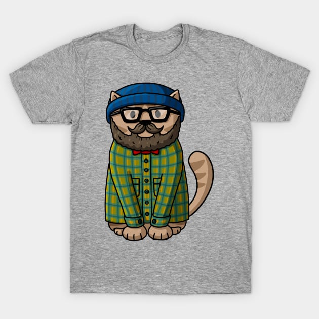 Hipster Cat T-Shirt by Doodlecats 